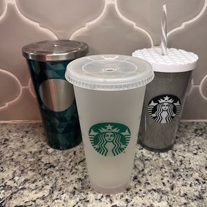 3 Starbucks Cold Cups